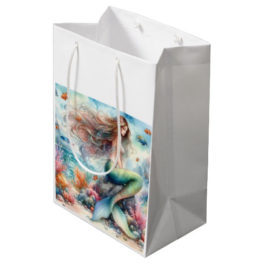 Mermaid waterverf medium cadeauzakje (Achterkant Gekanteld)