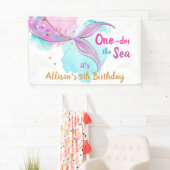 Mermaid Waterverf Pink Girl Birthday Backdrop Ban Spandoek (Insitu)