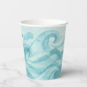 Mermaid waterverf roze paars blauw verjaardagsfees papieren bekers (Achterkant)