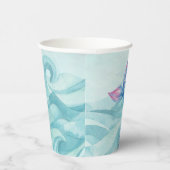 Mermaid waterverf roze paars blauw verjaardagsfees papieren bekers (Rechts)