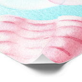 Mermaid waterverf Verjaardag Welkomstbord Foto Afdruk (Hoek)