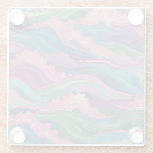 Mermaid Waves Glazen Onderzetter (Achterkant)