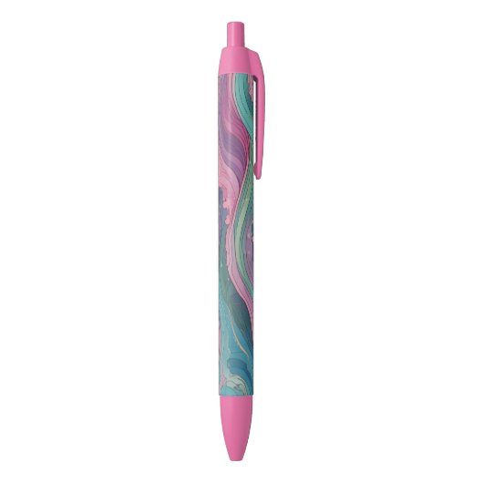 Mermaid Waves Zwarte Inkt Pen (Achterkant (Verticaal))
