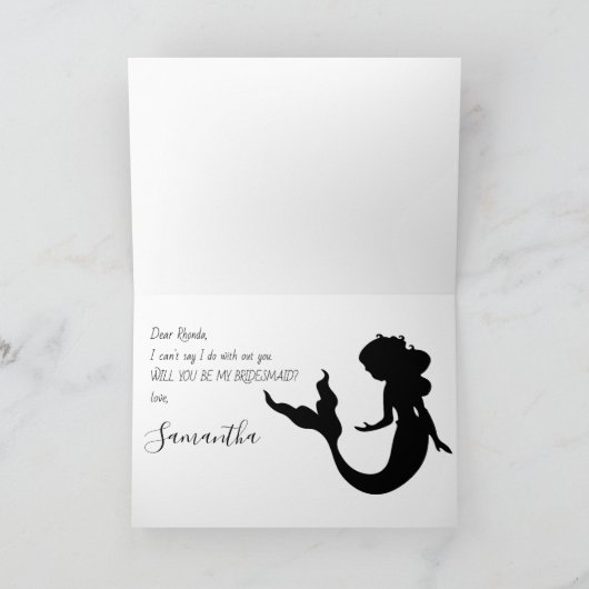 Mermaid Wedding wordt mijn briefkaart (Binnen)