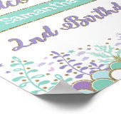 Mermaid Welcome Sign 2e verjaardag Zee Pool Party Poster (Hoek)