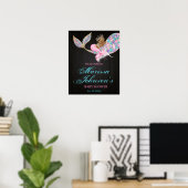 Mermaid Welcome Sign Baby shower Afro-Amerikaans Poster (Thuiskantoor)