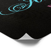 Mermaid Welcome Sign Baby shower Afro-Amerikaans Poster (Hoek)