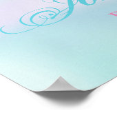 Mermaid Welcome Sign Baby shower Afro-Amerikaans Poster (Hoek)