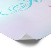 Mermaid Welcome Sign Baby shower Afro-Amerikaans Poster (Hoek)