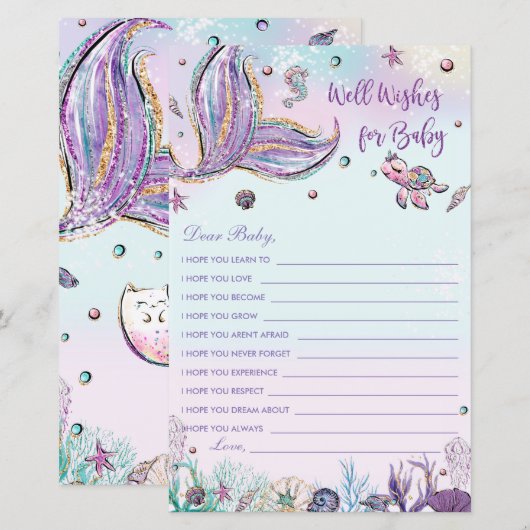 Mermaid Well wenst de Kaart van de Activiteit van  (Voorkant / Achterkant)