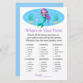 Mermaid What's in your purse game baby shower (Voorkant / Achterkant)