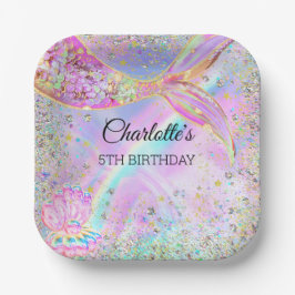 Mermaid Whimsical onder de Zee Birthday Party Papieren Bordje