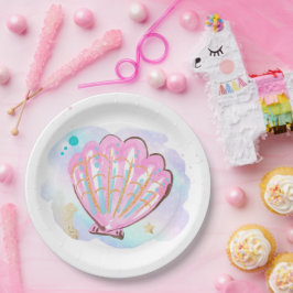 Mermaid Whimsical onder de Zee Birthday Party Papieren Bordje