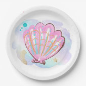 Mermaid Whimsical onder de Zee Birthday Party Papieren Bordje (Voorkant)