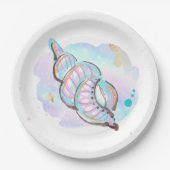 Mermaid Whimsical onder de Zee Birthday Party Papieren Bordje (Voorkant)