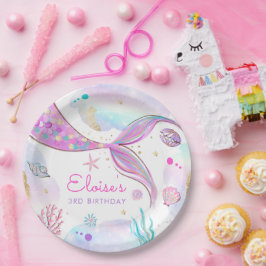 Mermaid Whimsical onder de Zee Birthday Party Papieren Bordje