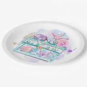 Mermaid Whimsical onder de Zee Birthday Party Papieren Bordje (Gekanteld)