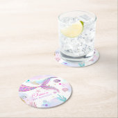 Mermaid Whimsical onder de Zee Birthday Party Ronde Kartonnen Onderzetter (Insitu)