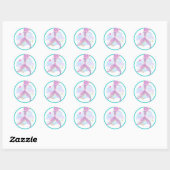 Mermaid Whimsical onder de Zee Birthday Party Ronde Sticker (Vel)