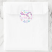 Mermaid Whimsical onder de Zee Birthday Party Ronde Sticker (Tas)