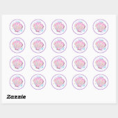 Mermaid Whimsical onder de Zee Birthday Party Ronde Sticker (Vel)
