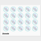 Mermaid Whimsical onder de Zee Birthday Party Ronde Sticker (Vel)
