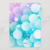 Mermaid White Out and Bubbles Birthday Invitation Kaart (Achterkant)