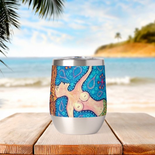 Mermaid Wine Tumbler Water Bottle (Strand (Gedraaid)  )
