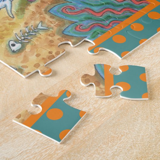 MERMAID WITCH, FANTASY HALLOWEEN MERHORSE PUZZLE LEGPUZZEL (Zijkant)