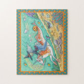 MERMAID WITCH, FANTASY HALLOWEEN MERHORSE PUZZLE LEGPUZZEL (Verticaal)