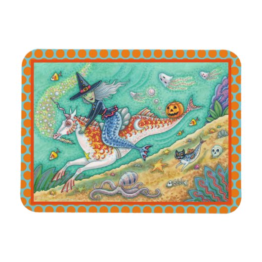 MERMAID WITCH, HALLOWEEN MERHORSE FANTASY MAGNET MAGNEET (Horizontaal)