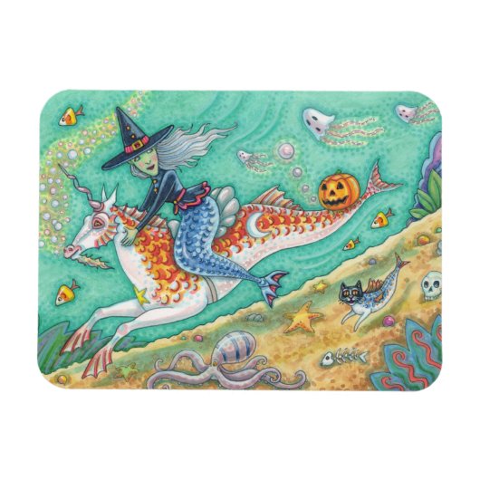 MERMAID WITCH, HALLOWEEN MERHORSE FANTASY MAGNET MAGNEET (Horizontaal)