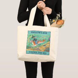 MERMAID WITCH, HALLOWEEN MERHORSE JUMBO CANVAS TAS