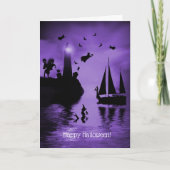 Mermaid Witch Lighthouse Spooks Halloween Kaart (Voorkant)