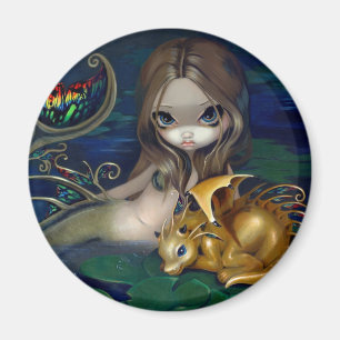 "Mermaid with a Golden Dragon" Magnet