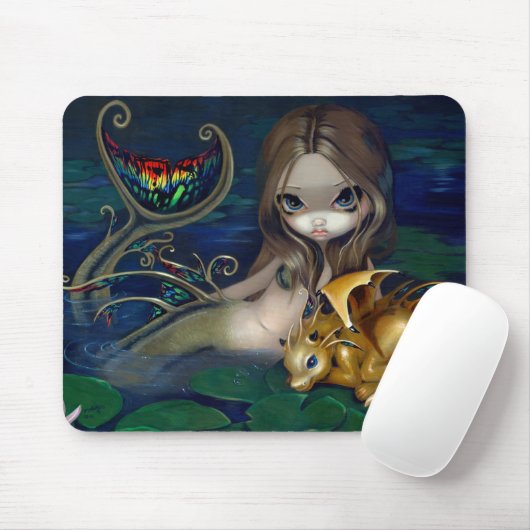 "Mermaid with a Golden Dragon" Mousepad Muismat (Met muis)