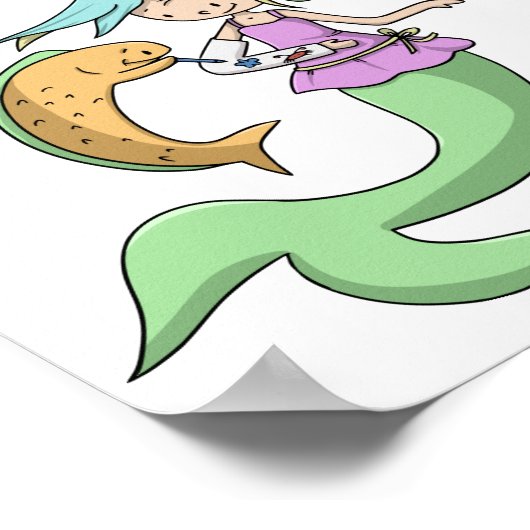 Mermaid with Broken Arm Pediatrics Orthopedic Poster (Hoek)