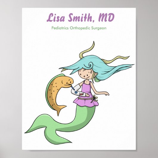 Mermaid with Broken Arm Pediatrics Orthopedic Poster (Voorkant)