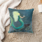 Mermaid with her pearl cushion throw pillow kussen (Deken)