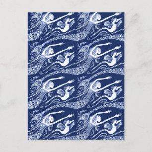 Mermaid with Pearls and Seahorse Briefkaart