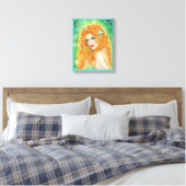 Mermaid with tropical fish art by Renee Lavoie   Canvas Afdruk (Insitu (Slaapkamer))