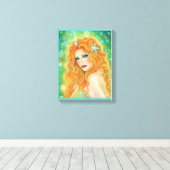 Mermaid with tropical fish art by Renee Lavoie   Canvas Afdruk (Insitu (Houten vloer))