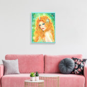 Mermaid with tropical fish art by Renee Lavoie   Canvas Afdruk (Insitu (Woonkamer))