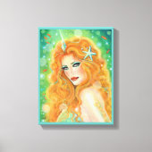 Mermaid with tropical fish art by Renee Lavoie   Canvas Afdruk (Voorkant)