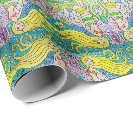 Mermaid Wrapping Paper Cadeaupapier (Rol Hoek)