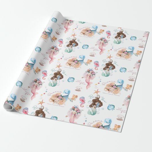 Mermaid Wrapping Paper Cadeaupapier (Uitgerold)