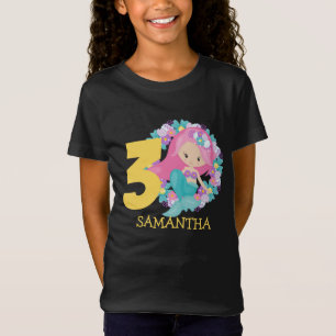 Mermaid yellow 3de verjaardag T-shirt