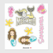 Mermaid YELLOW Zee vrienden Sticker (Vel)