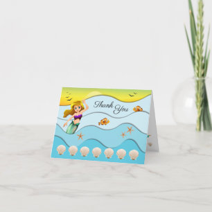 Mermaid Zee Adventure Ocean Waves Bedankkaart