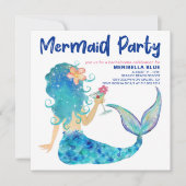 Mermaid Zee | Beach Cocktail Bachelorette Party Kaart (Voorkant)